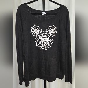 Mouse Spider Web Women's Black‎ Sweatshirt 2XL Perfect For Halloween